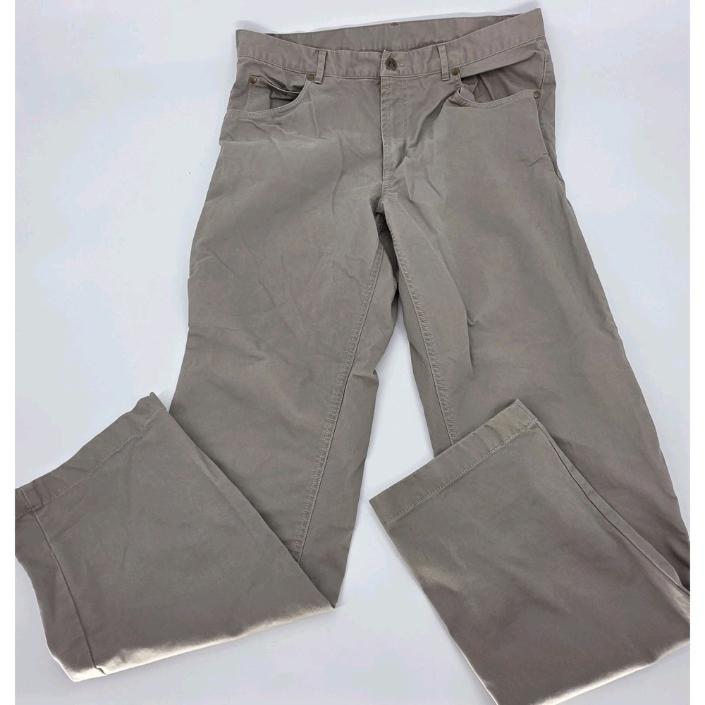 Peter Christian Pants Chino Mens 36x32 Flat Front Trousers Straight Leg Tan